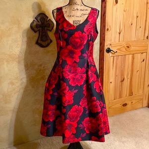 Tahiti red rose formal dress